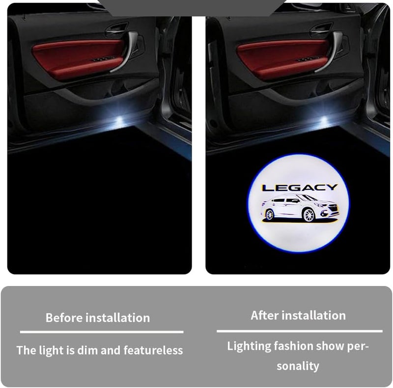 uunonaha 2 Pcs LED Car Door Logo Lights Courtesy Projector Laser Welcome Light Puddle Lamp Compatible with Forester, Outback, Legacy, Ascent Car Accessories (Legacy) - Image 2